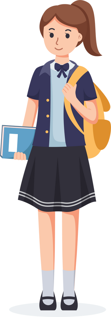 Girl high school student in school uniform