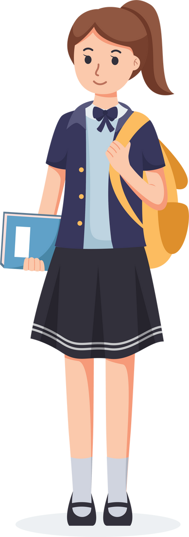 Girl high school student in school uniform